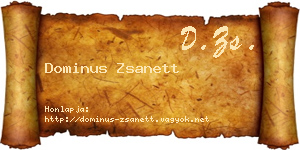 Dominus Zsanett névjegykártya